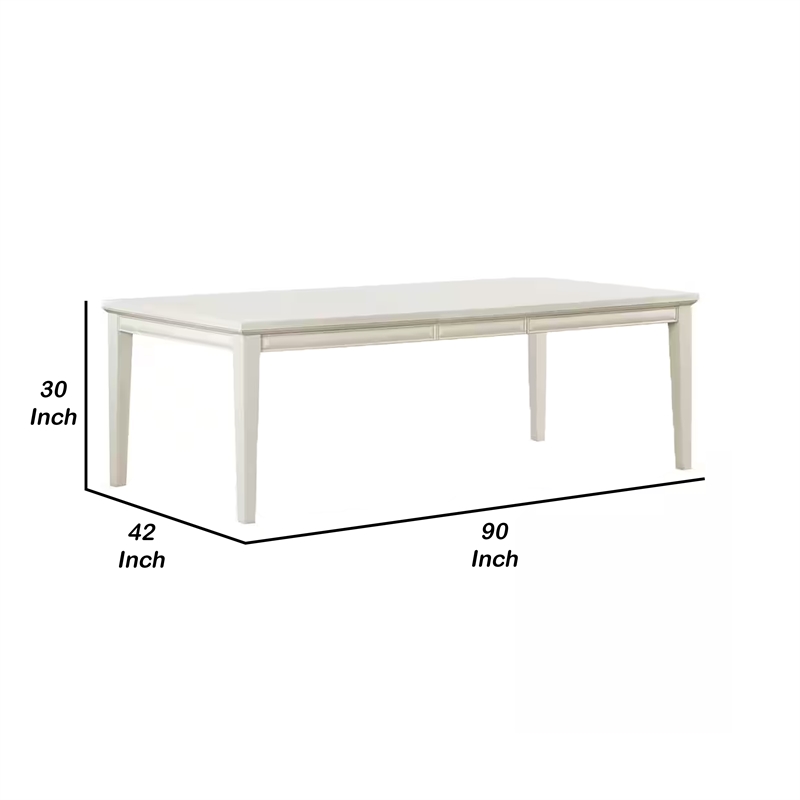 Pemberly Row 90 Inch Rectangular Dining Table in White Oak Solid Poplar