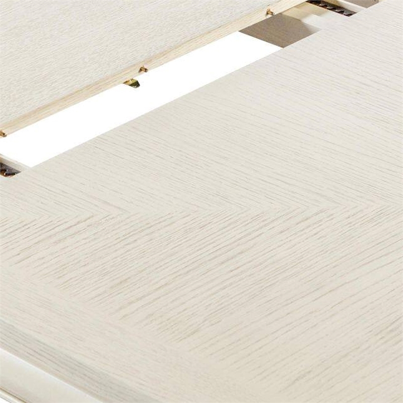 Pemberly Row 90 Inch Rectangular Dining Table in White Oak Solid Poplar