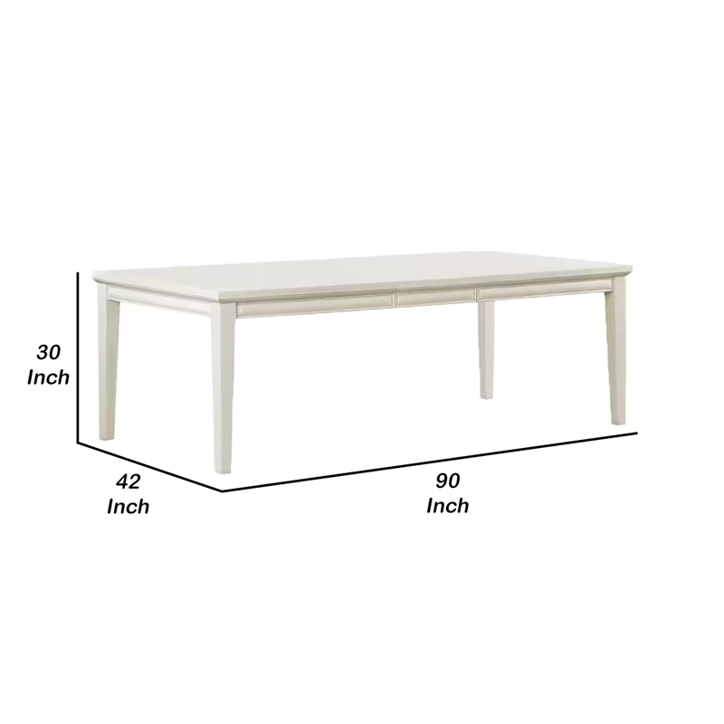 Pemberly Row 90 Inch Rectangular Dining Table in White Oak Solid Poplar