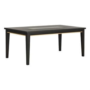 Pemberly Row 72 Inch Dining Table with Glass Top in Espresso Brown