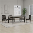 Pemberly Row 72 Inch Dining Table with Glass Top in Espresso Brown