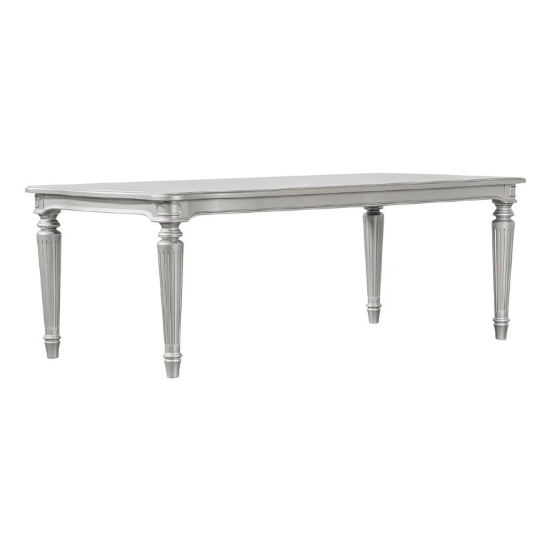 Pemberly Row 84 Inch Dining Table with Turned Legs in Silver