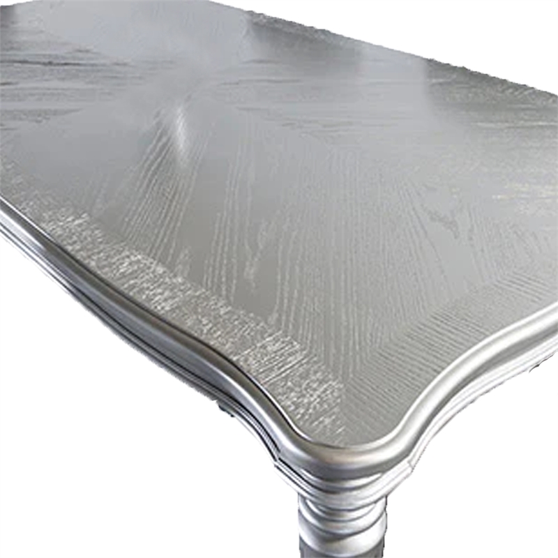 Pemberly Row 84 Inch Dining Table with Turned Legs in Silver