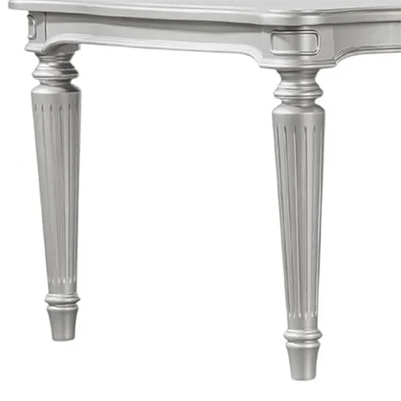 Pemberly Row 84 Inch Dining Table with Turned Legs in Silver