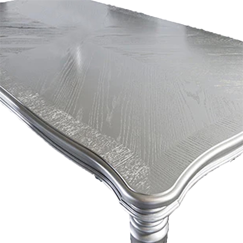 Pemberly Row 84 Inch Dining Table with Turned Legs in Silver