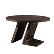 Pemberly Row 54 Inch Round Dining Table with Pedestal Legs in Espresso Brown