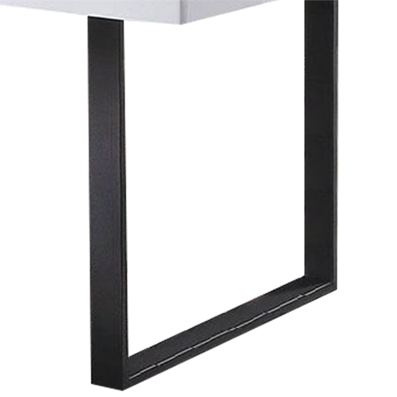 Pemberly Row 66 Inch Dining Table with High Gloss Top in White and Black