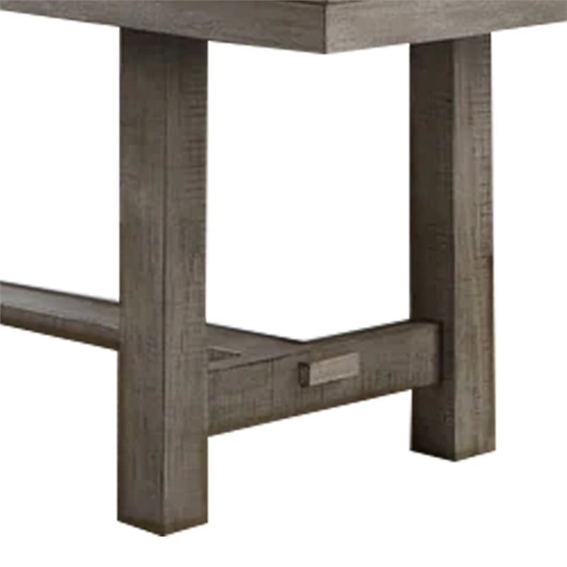 Pemberly Row 66-84 Inch Extendable Dining Table with Trestle Base in Gray