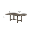 Pemberly Row 66-84 Inch Extendable Dining Table with Trestle Base in Gray