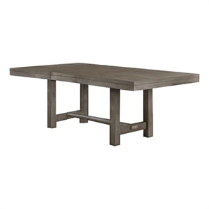 Pemberly Row 66-84 Inch Extendable Dining Table with Trestle Base in Gray
