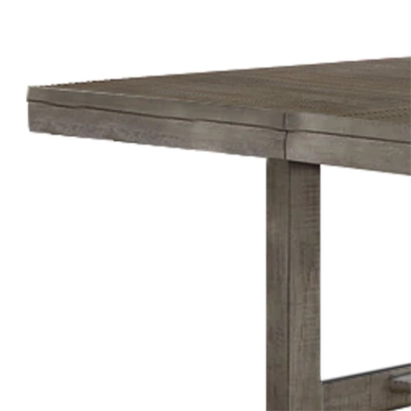 Pemberly Row 66-84 Inch Extendable Dining Table with Trestle Base in Gray