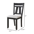 Pemberly Row Set of 2 Farmhouse Dining Chairs in Charcoal Black and Gray