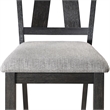 Pemberly Row Set of 2 Farmhouse Dining Chairs in Charcoal Black and Gray