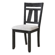 Pemberly Row Set of 2 Farmhouse Dining Chairs in Charcoal Black and Gray