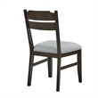 Pemberly Row Set of 2 Dining Chairs with Curved Back in Dove Gray and Oak
