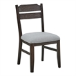 Pemberly Row Set of 2 Dining Chairs with Curved Back in Dove Gray and Oak