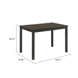 Pemberly Row 43 Inch Rectangular Dining Table in Gray Brown Wood