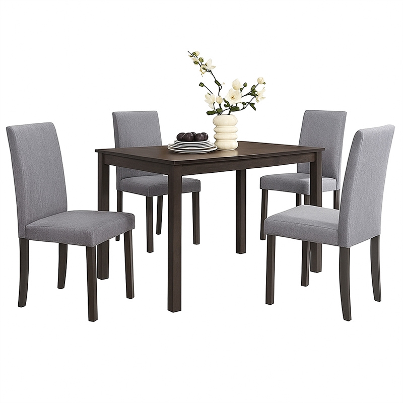 Pemberly Row 43 Inch Rectangular Dining Table in Gray Brown Wood