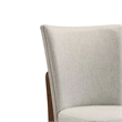 Pemberly Row Set of 2 Dining Chairs in Beige Fabric and Antique Brown Wood