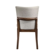 Pemberly Row Set of 2 Dining Chairs in Beige Fabric and Antique Brown Wood