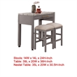 Pemberly Row 3 Piece Counter Height Set with Faux Marble Top in White and Gray