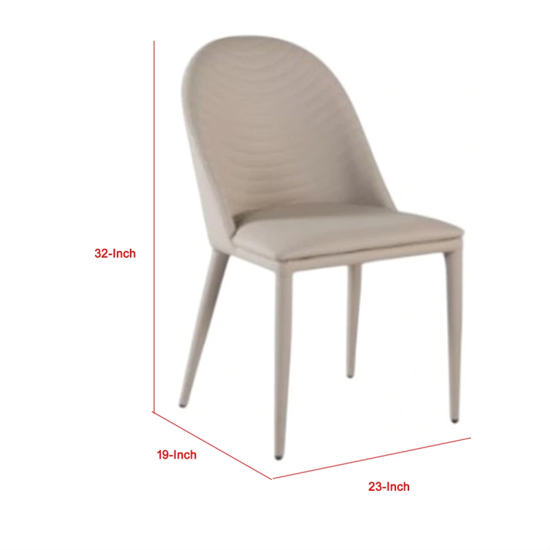 Pemberly Row Set of 2 Modern Dining Chairs in Brown Faux Leather