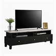Pemberly Row 71 Inch TV Stand Media Cabinet with Drawers in White and Black