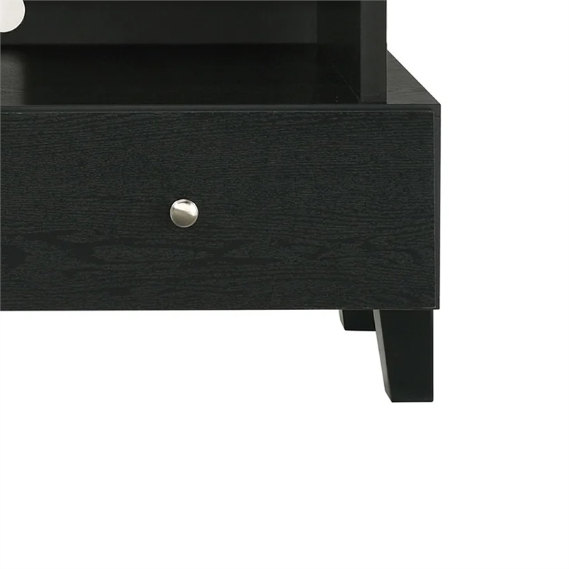 Pemberly Row 71 Inch TV Stand Media Cabinet with Drawers in White and Black