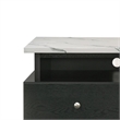 Pemberly Row 71 Inch TV Stand Media Cabinet with Drawers in White and Black