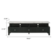 Pemberly Row 71 Inch TV Stand Media Cabinet with Drawers in White and Black