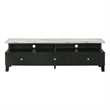 Pemberly Row 71 Inch TV Stand Media Cabinet with Drawers in White and Black