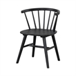 Pemberly Row Set of 2 Spindle Back Dining Chairs in Black Wood