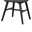 Pemberly Row Set of 2 Spindle Back Dining Chairs in Black Wood