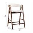 Pemberly Row Set of 2 Counter Stools in Walnut Brown with Beige Boucle