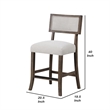 Pemberly Row Set of 2 Counter Stools in Dark Walnut Brown with Gray Fabric