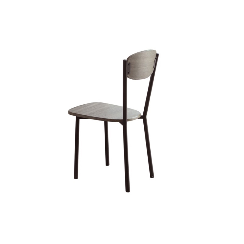 Pemberly Row 5 Piece Dining Set with Round Table in Graywash and Black