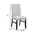 Pemberly Row Set of 2 Dining Chairs in Black Wood with Dove Gray Fabric