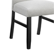 Pemberly Row Set of 2 Dining Chairs in Black Wood with Dove Gray Fabric