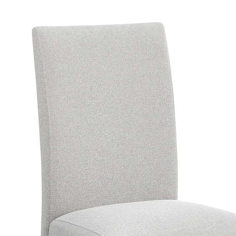 Pemberly Row Set of 2 Dining Chairs in Black Wood with Dove Gray Fabric