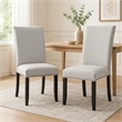Pemberly Row Set of 2 Dining Chairs with Nailhead Trim in Gray and Black