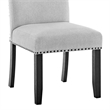 Pemberly Row Set of 2 Dining Chairs with Nailhead Trim in Gray and Black