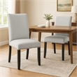 Pemberly Row Set of 2 Dining Chairs with Nailhead Trim in Gray and Black