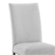 Pemberly Row Set of 2 Dining Chairs with Nailhead Trim in Gray and Black
