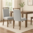 Pemberly Row Set of 2 Dining Chairs in Gray Fabric with Driftwood Brown Legs