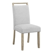 Pemberly Row Set of 2 Dining Chairs in Gray Fabric with Driftwood Brown Legs