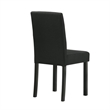 Pemberly Row Set of 4 Dining Chairs with Cushioned Seat in Black Wood