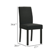 Pemberly Row Set of 4 Dining Chairs with Cushioned Seat in Black Wood