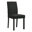 Pemberly Row Set of 4 Dining Chairs with Cushioned Seat in Black Wood