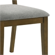 Pemberly Row Set of 2 Ladder Back Dining Chairs in Gray and Hickory Brown