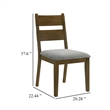 Pemberly Row Set of 2 Ladder Back Dining Chairs in Gray and Hickory Brown